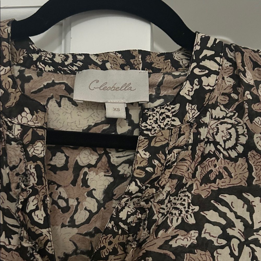 Cleobella Women's Floral Button-Up Blouse - Black and Tan - Picture 2 of 4